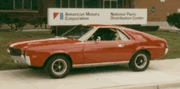 69 AMX taken in front of American Motors National Parts Distribution Center 